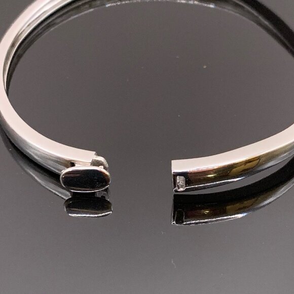 Alwand Vahan Calla Lily Pearl Diamond 925 14K Gold Hinged Bangle Bracelet #787 - Picture 8 of 9